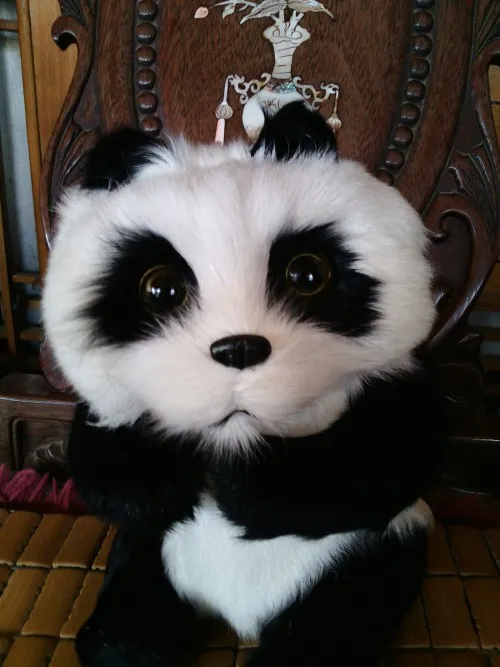 about 23x15cm simulation sitting panda fur model ornament photography prop home decoration gift h1391