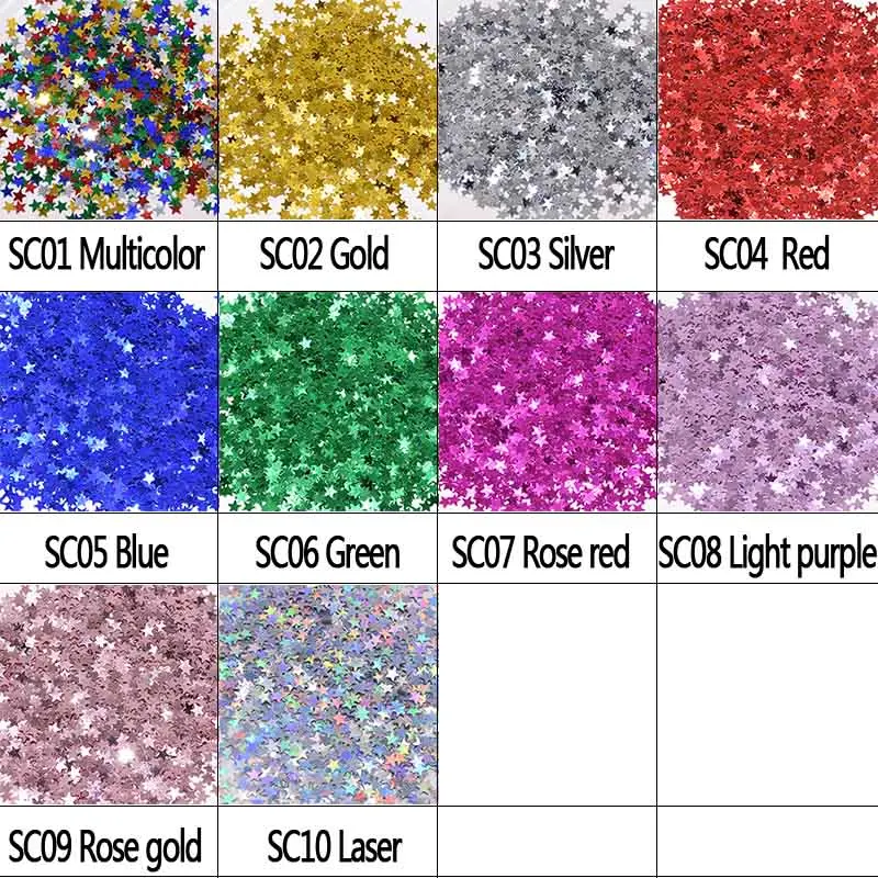 3000pcs/bag 6mm Sparkle Sequin Stars Table Confetti Sprinkle for Birthday Party Wedding Decoration Gold Laser Pentagram Supplies