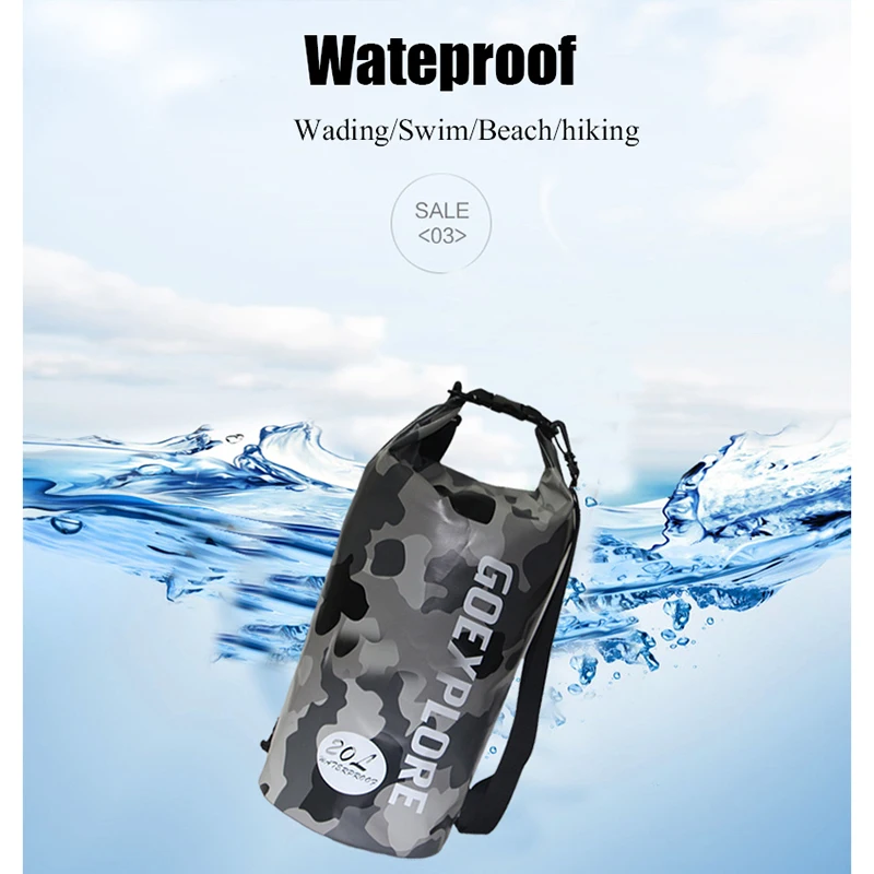 Goexplore Dry Bag 20L Waterproof Rafting Diving Folding River Trekking Outdoor Gym Swimming Backpack 2019 Lightweight Portable