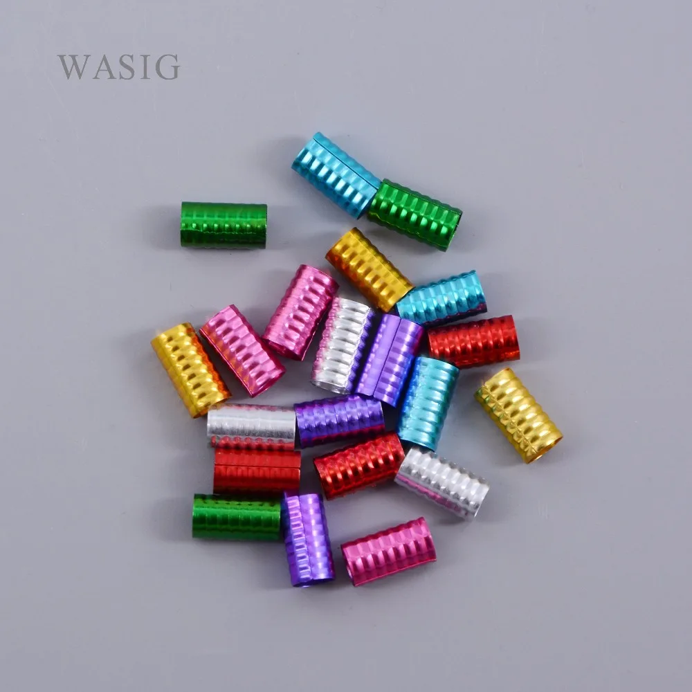 100pcs Mixed Color Dreadlock Beads Spring Shape Adjustable Hair Braid Cuff Clip 8mm Hole Aluminium Alloy Tube Lock StylingTool