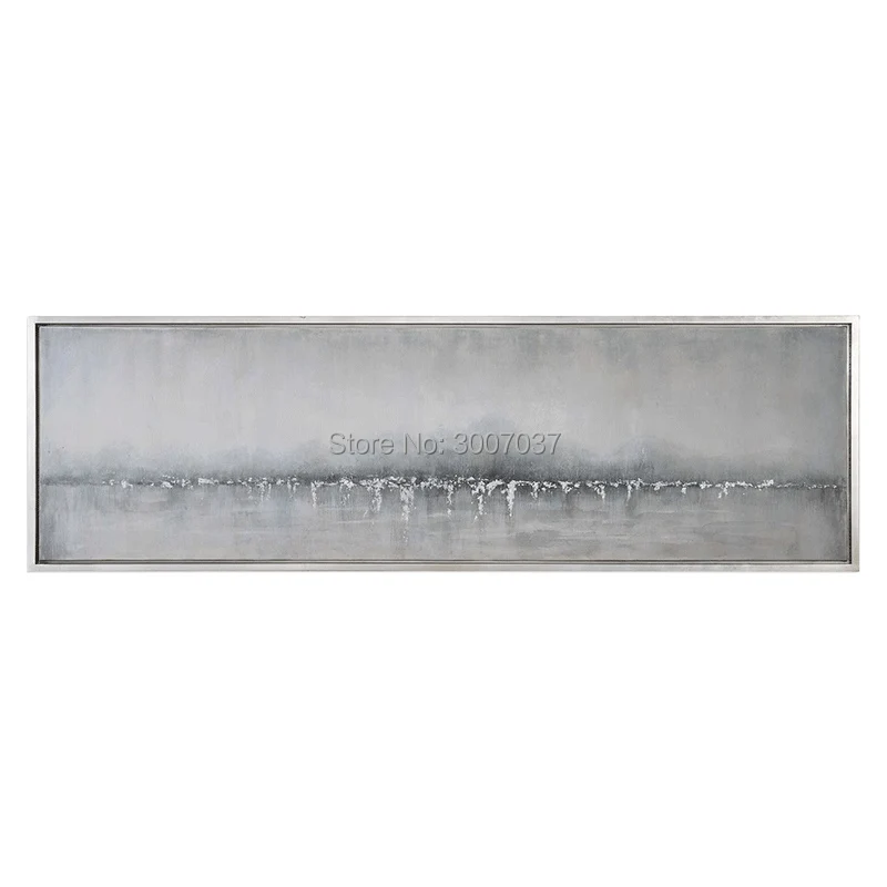 Artist High Quality Abstract Sliver and Grey Oil Painting on Canvas Handmade Beautiful Wall Picture Oil Painting for Home Decor