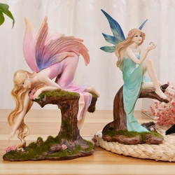 Miniature Figurines for Decoration, Creative Doll Ornaments, Crafts, Elf Angel, Resin, Fairy, Garden, Flower, Living Room, Home