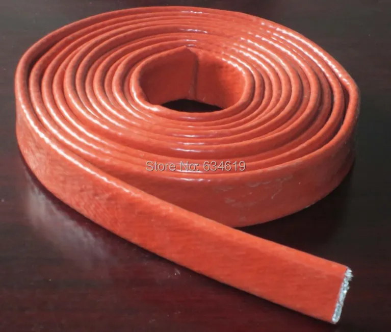 Silicone Fiberglass Heat Resistant Sleeve, Heat Insulation Tube, Oxide Red Thermal Tube 70mm