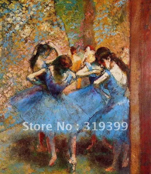 

Oil Painting Reproduction on linen canvas,Dancers In Blue by edgar degas ,Free Fast Shipping ,100% handmade,Museum