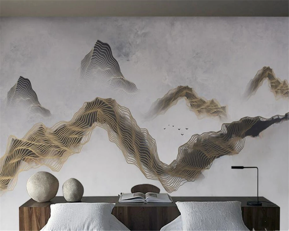 

papel de parede abstract lines Artistic landscape background Hotel Lobby Wall murals photo wallpaper papier peint beibehang