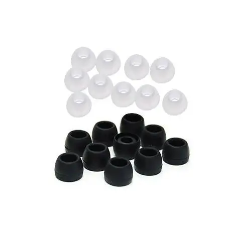 5 Pairs Warna Kecil Warna Hitam dan 5 Pasangan Batal Silicone Penggantian Kuncup Telinga Tips