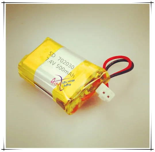 XHR-2P  7.4V 500mAh 702030 core lithium polymer battery, Bluetooth MP3 sound card micro instrument