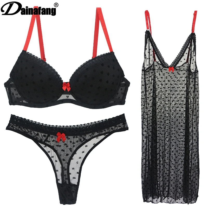 DAINAFANG Marke Dessous 36/80 38/85 40/90 42/95 BC Cup Bh und Kurze Sexy Kleidung Nachthemd Unterwäsche Sets Höschen Für Frauen