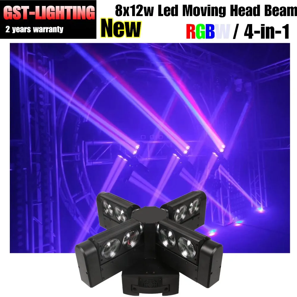 LED Spider Beam Moving Head Light 8x12w RGBW 4in1 DMX satge lighting for DJ