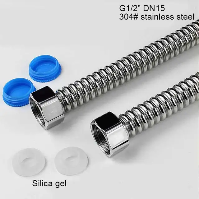 2 szt. G1/2"G3/4"G1" Wąż falisty ze stali nierdzewnej do twardej wody 20-200 cm