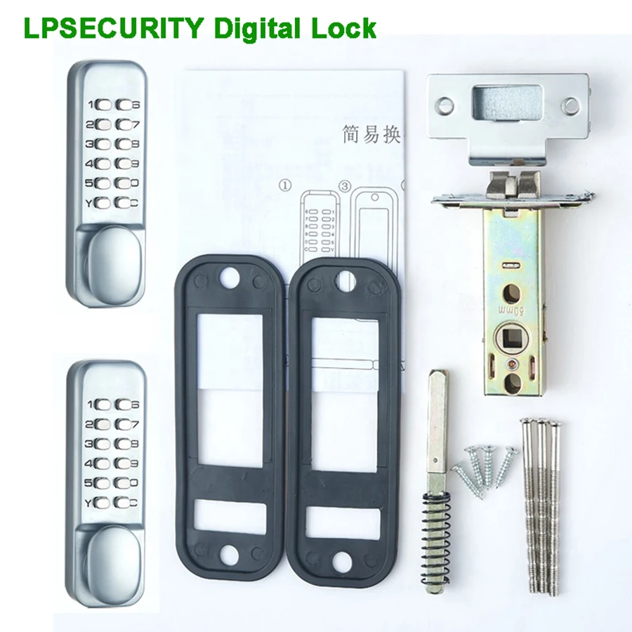 Double side lock digital password code lock pushbutton keypad keyless lock Garden wrough iron apartment door lock smart look