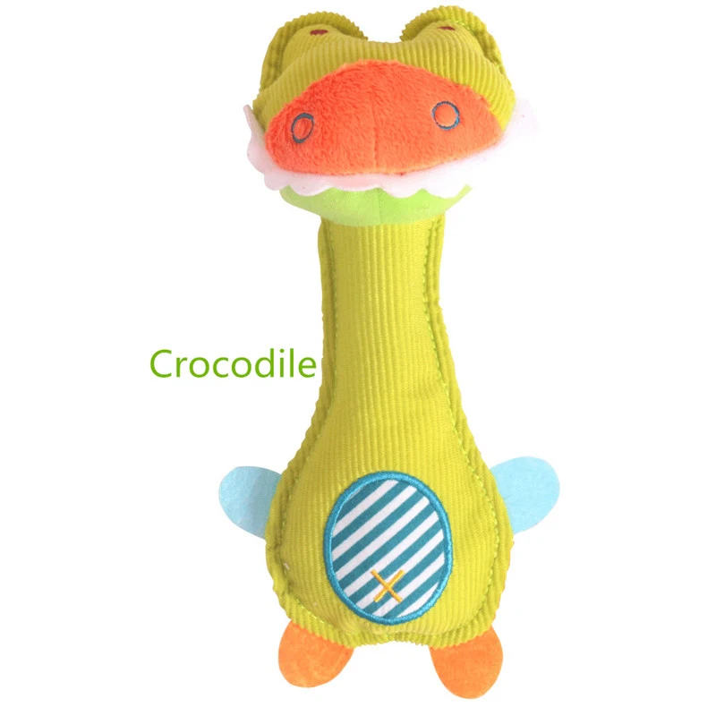 Cloches à main en forme d'animaux pour bébé, jouet en peluche, singe, crocodile et âne, haute qualité, cadeau pour nouveau-né, B0680