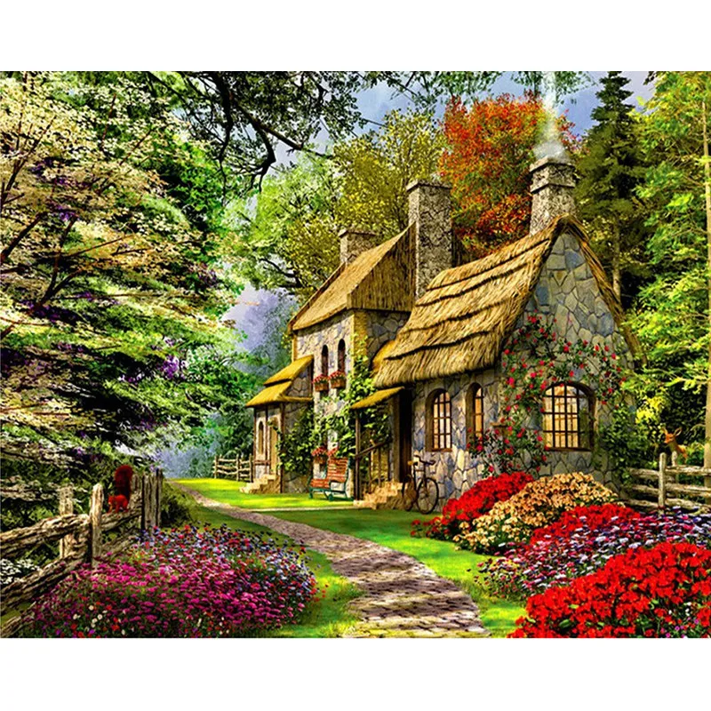 

Rural Landscape Oil Painting for Home Decoration Hand Painted Canvas Painting Art High Quality No Framed