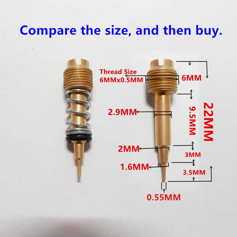 (2PCS fuel ratio adjusting screw)Motorcycle carburetor the carb air screw For EN125 GN250 BDST FZR400RR