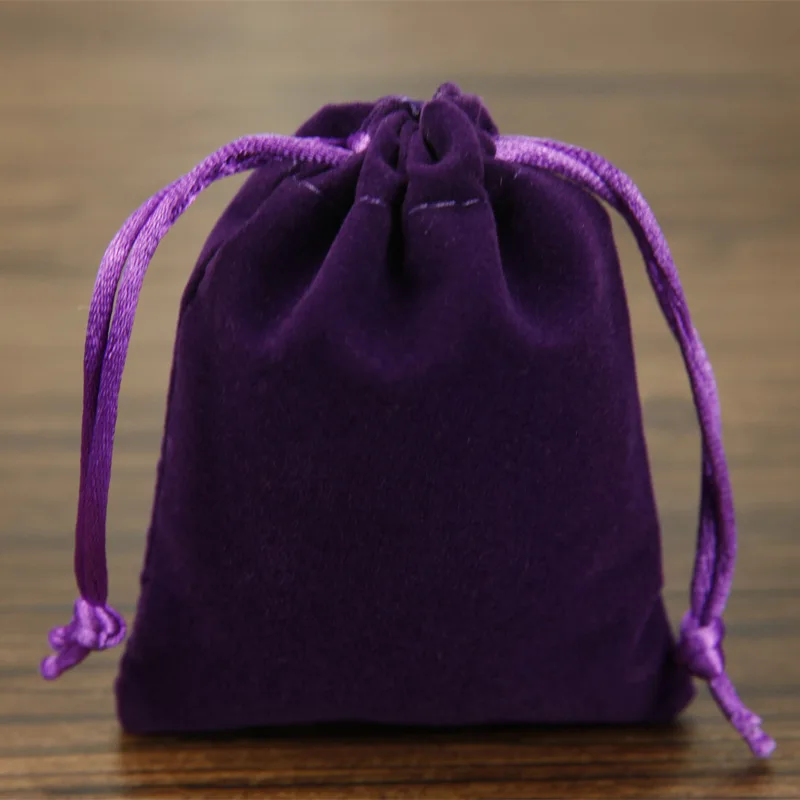 Jewelry Bags 8x10cm Wholesale Drawstring Velvet Bags Sued Pouches Valentines Day Gifts Bags 50pcs/lot Black/Blue/Red/Purple Sack