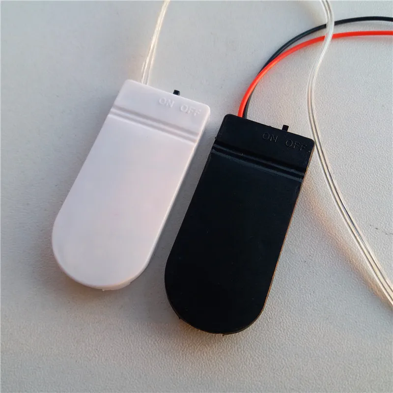 20pcs Double CR2032 battery case CR2032 Battery holder Ivory battery holder 2 button 2032 button battery flip belt switch