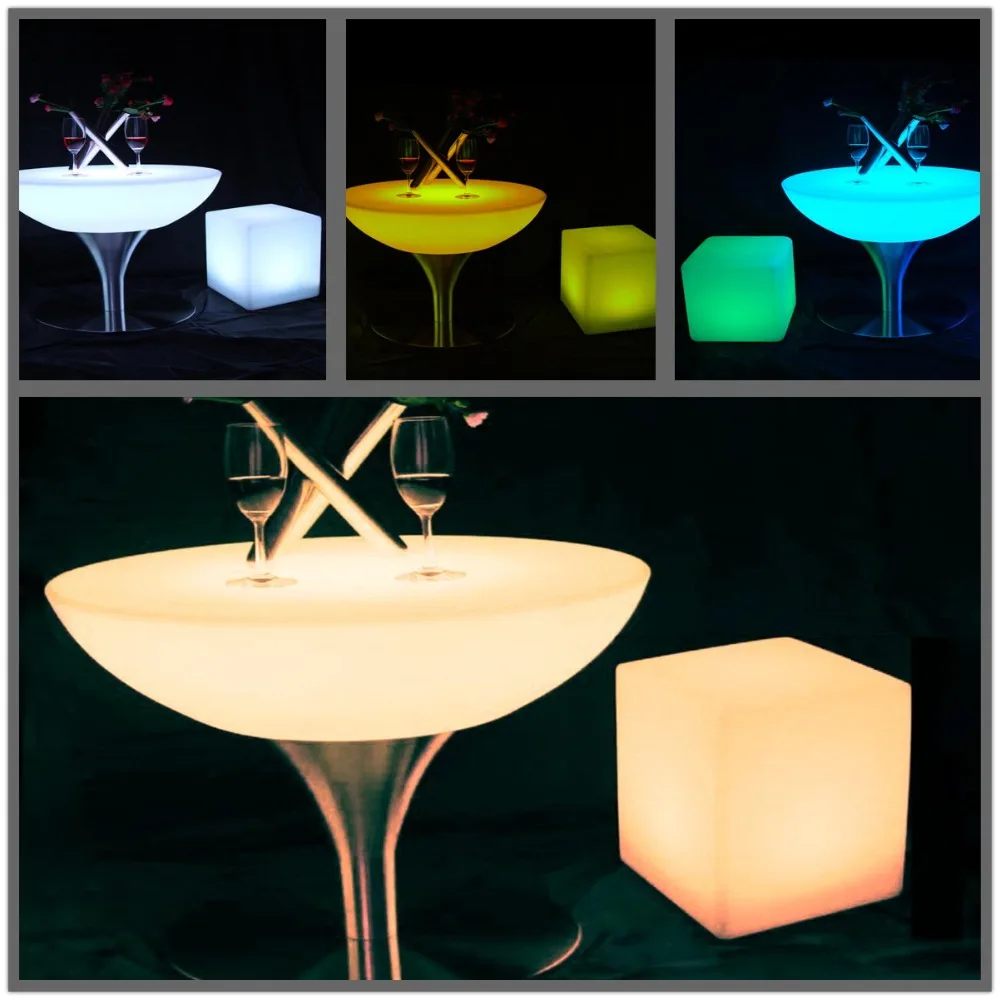 

SK-LF18 (D80*H56cm) Led Bar Table Illuminous Glowing Coffee Table Lighting Waterproof IP65 Rechargeable for Party Event 2pc/Lot