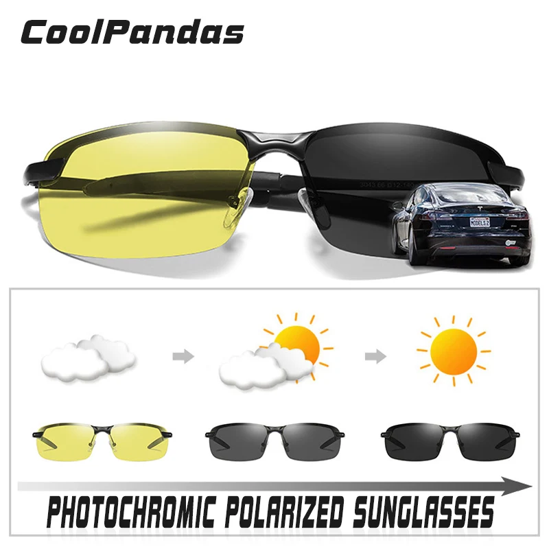 2022 Brand Intelligent Photochromic Polarized Sunglasses Men Women Yellow lens Day Night Vision Driving Sun Glasses gafas de sol