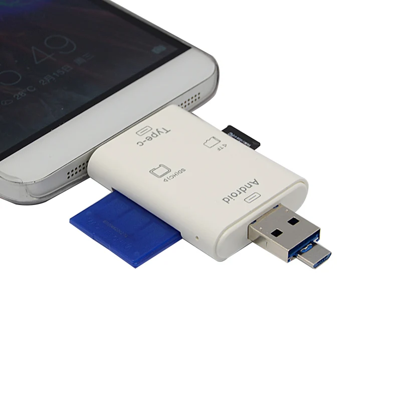 SR Multifunktions-Kartenleser SD Micro USB 3.1 Typ-C USB 2.0 Micro 3-in-1-Computertelefon-Adapter