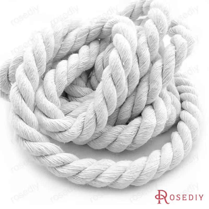 Wholesale 2 meters or 5 meters 6mm~20mm White 100% Cotton Three Strands Twisted Cords Rope Diy Findings Accessories(CA1012)