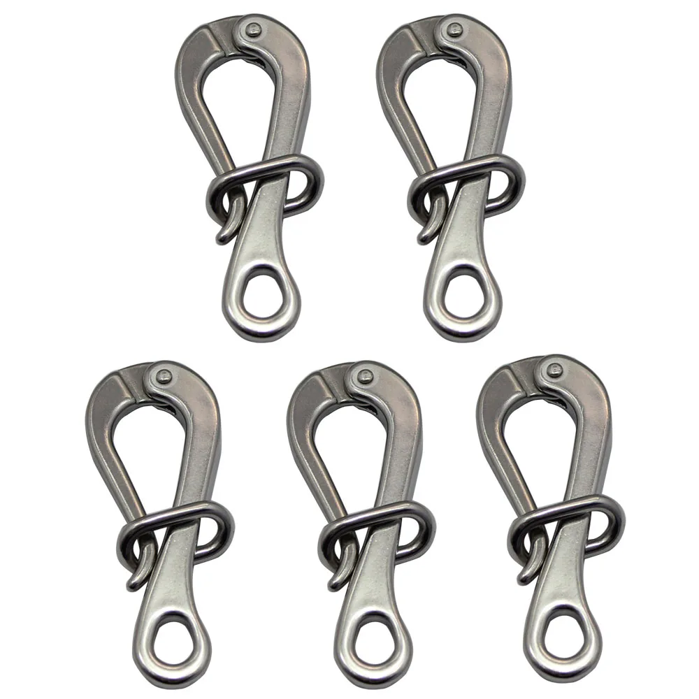 Stainless Quick Release Eye Pelican Shackle Locked Rectangle Ring folding Pelican Shackle Marine Boat 5pcs 100mm