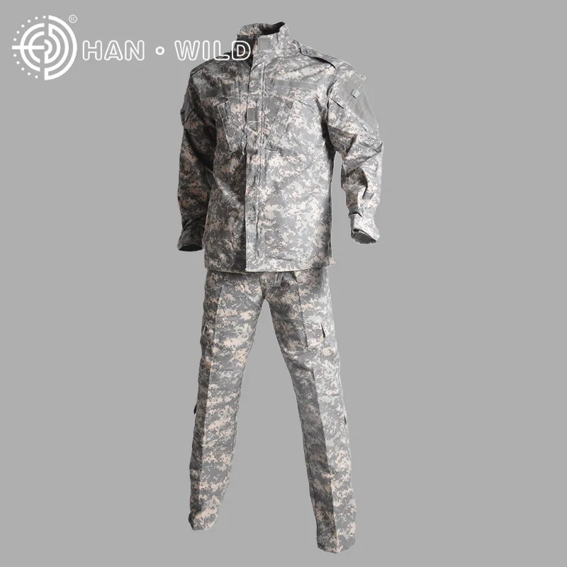 Outdoor Uniform Jacket + Pants Airsoft Paintball Ghillie Suit Combat Camouflage Digital Woodland Hunting Clothes