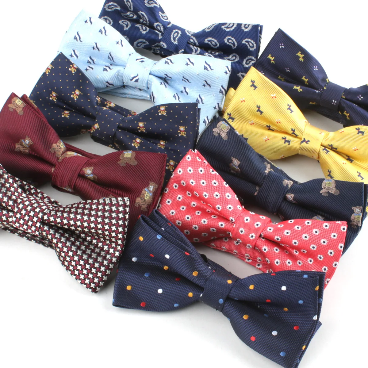 Children Man Fashion Polyester Bow Tie Kid Classical Bowties Fish Bear Car Fish Aircraft Bicycle Butterfly Party Pet Bowtie Ties