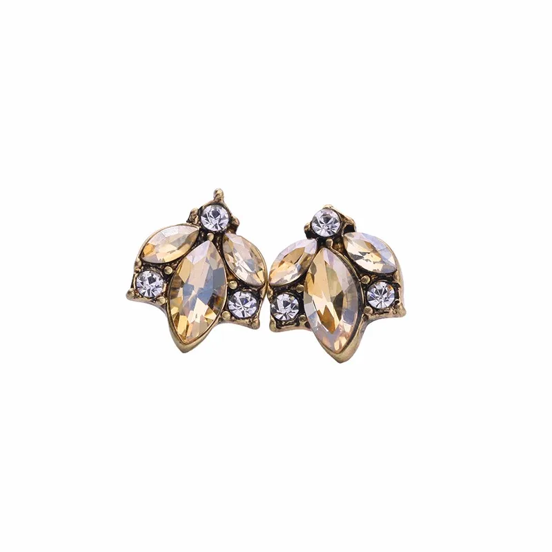 Transparent Champagne Color Mini Crystal Stud Earrings Fashion Acrylic Stone Piercing Earrings Women Jewelry Christmas Gift
