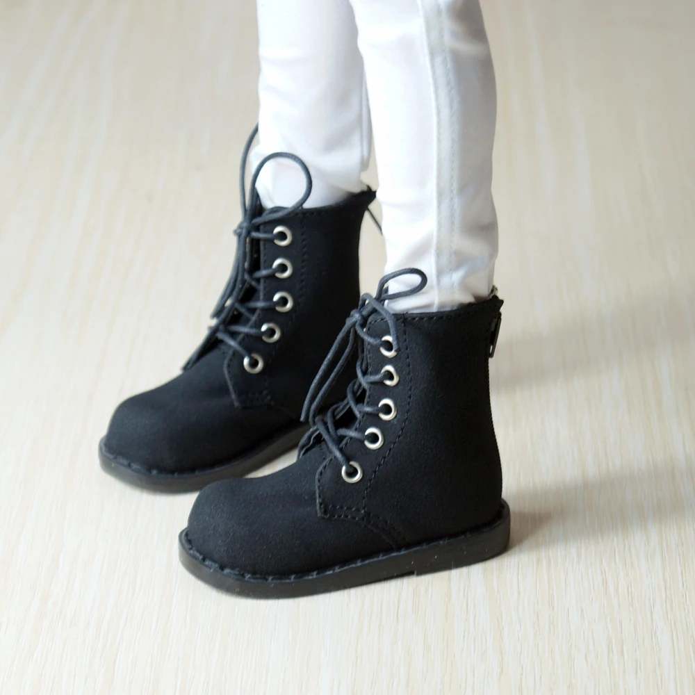 

BJD SHOES Black Synthetic Leather Short Boots Shoes For 1/3 60cm 24" 1/6 1/4 Tall SD MSD YOSD DK DZ AOD DD Doll