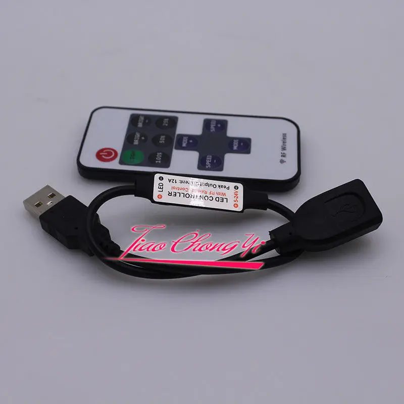 Mini USB 5V RF Wireless LED Controller Dimmer Remote Control For USB LED String