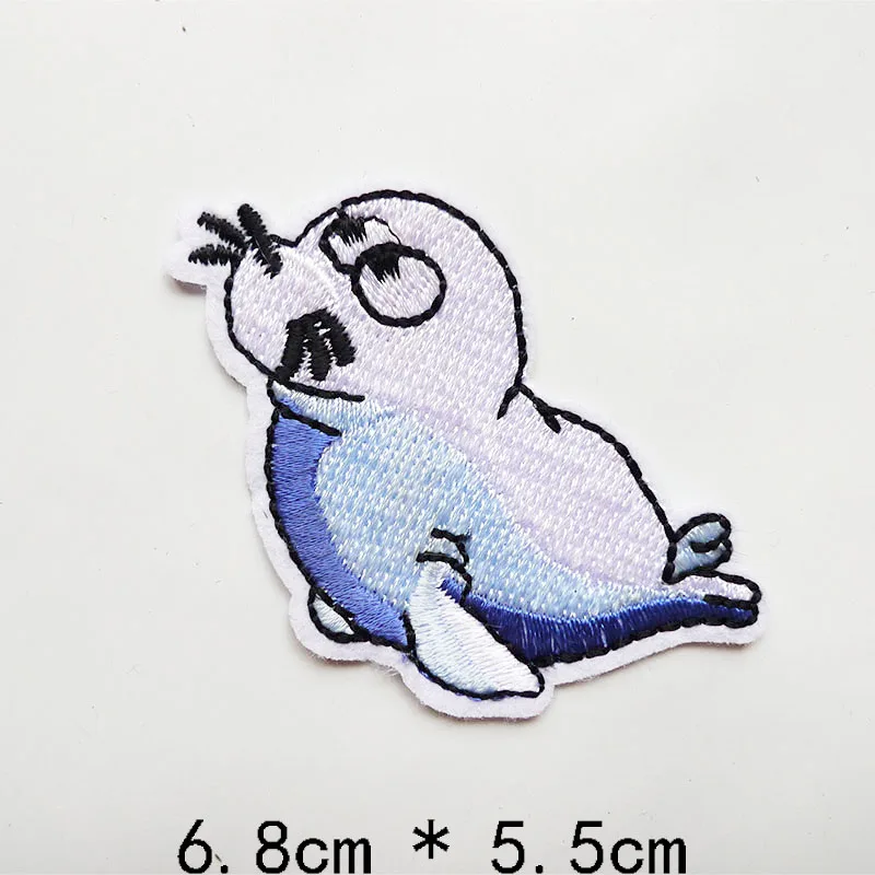 1Pcs Cartoon Sea Lion Animals Crab Seal Starfish Shark Embroidered Iron On Patches For DIY Clothing Stickers Accessories Badges