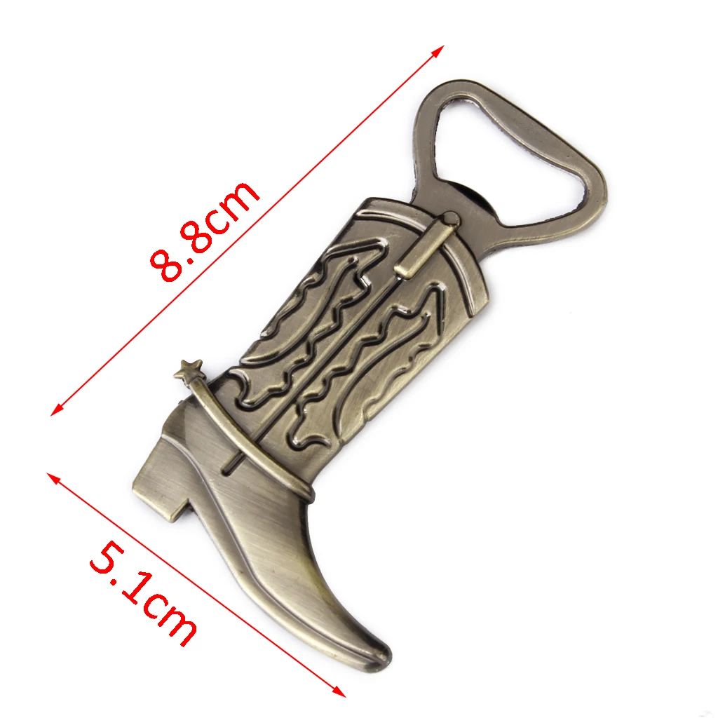 Bronze Vintage Design Alloy Cowboy Boot Shape Bottle Opener Personality Bar Kitchen Tool Beer Cap Opener Wedding Party Favor