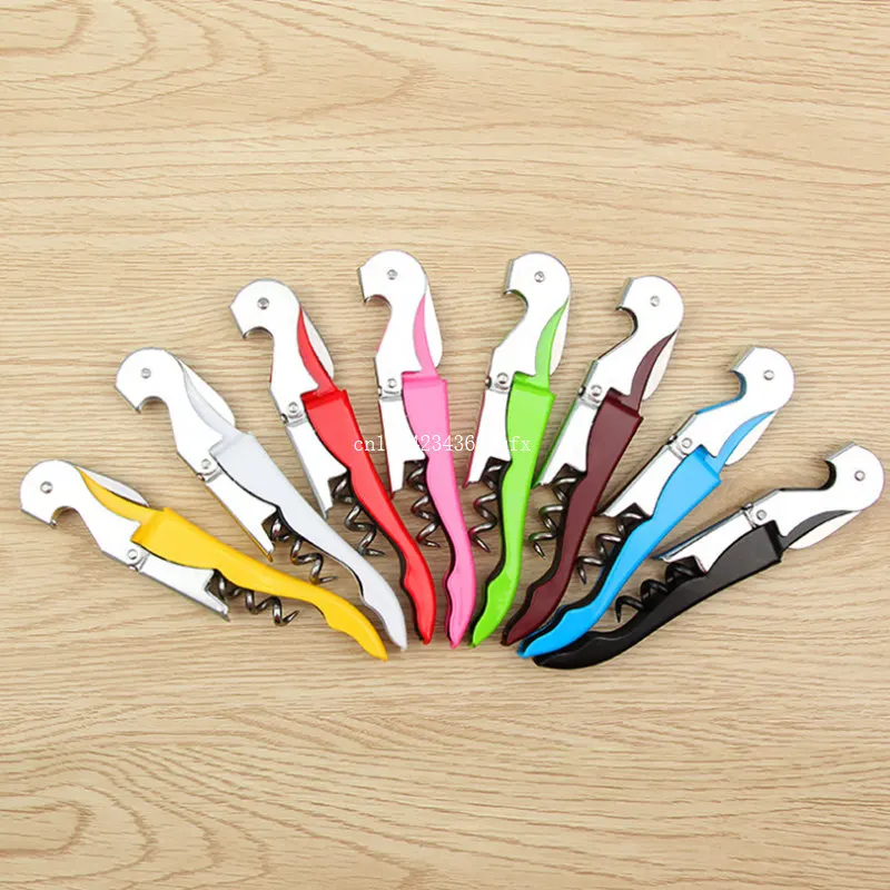 

100pcs Bottle Opener Parrot Wine Opener Customize logo Hippocampus Knife Corkscrew 2 in 1Red Wine Beer Bottle Opener