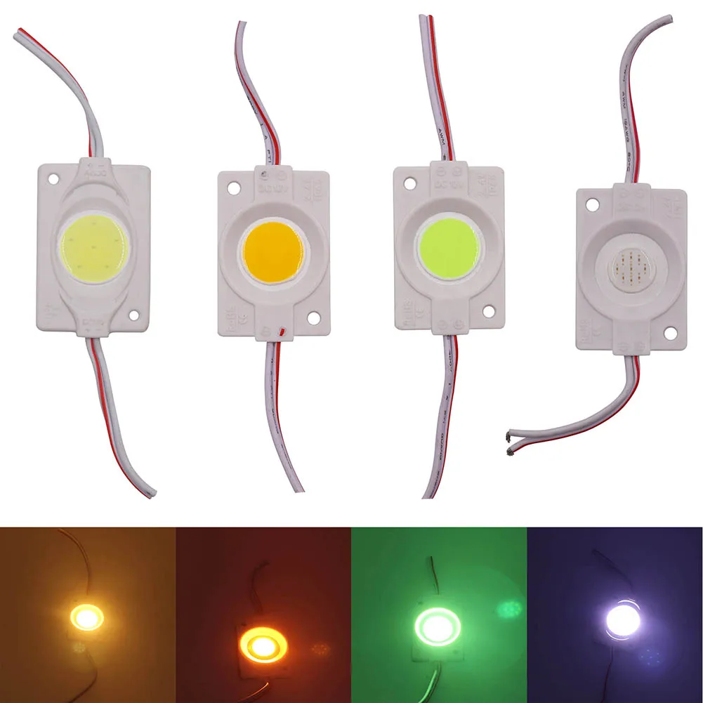 Super Bright 2.4W moduł LED COB światło zimno/ciepły biały czerwony żółty niebieska lampa koralik Chip litera DIY reklama oświetlenie DC12V