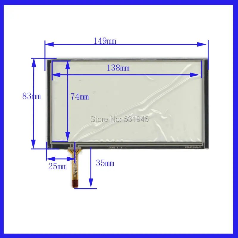 

ZhiYuSun 6 Inch Touch Screen149mm*83mm FOR MP4 for game touch panel XWT651 on LG LA061WQ1 AU AT061VTT display 149*83