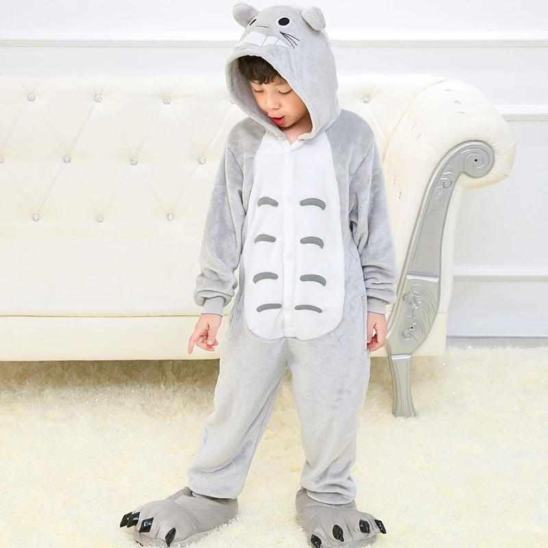 Overalls Children's Winter Kids Flannel Pajamas Pig Costume Baby Animal Onesie One Piece Boy Unicorn Cartoon Girl