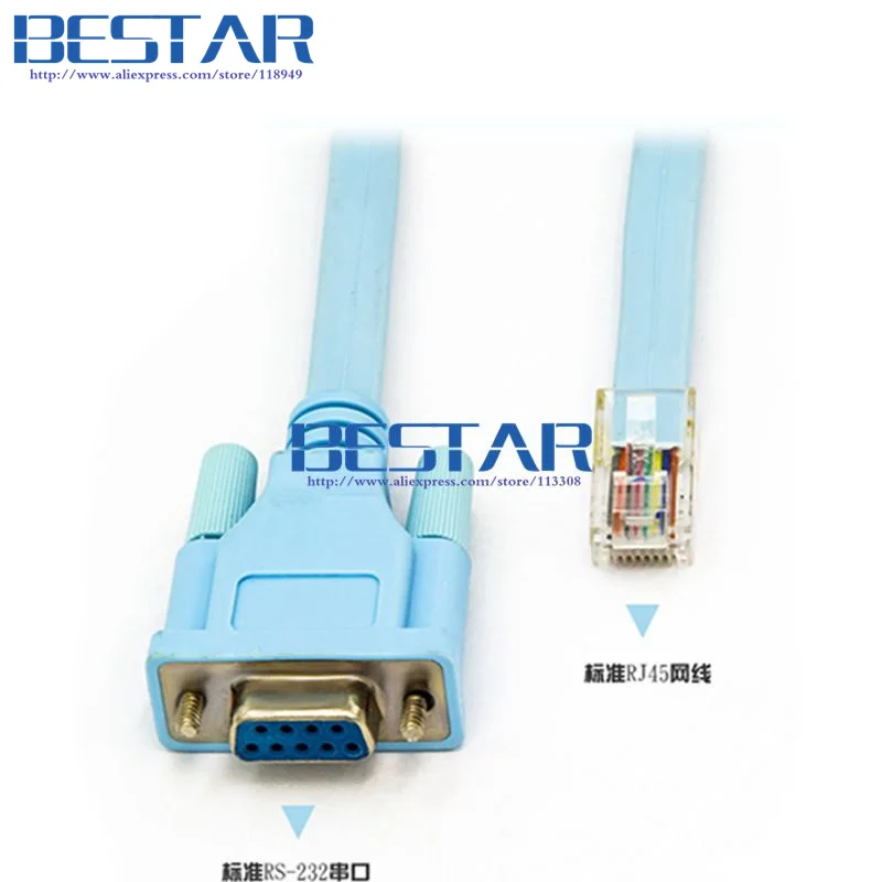 RS-232 RS 232 RS232 DB9 إلى RJ45 RJ-45 RJ 45 المسلسل شبكة راوتر وحدة التحكم كابل 1.8M 6FT لأجهزة التوجيه ومفاتيح سيسكو هواوي