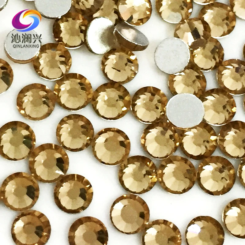 SS3-SS34 Light coffee color Non HotFix flatback Top-level glass crystal 3D Nail Art Rhinestones diy Decorations MFQK