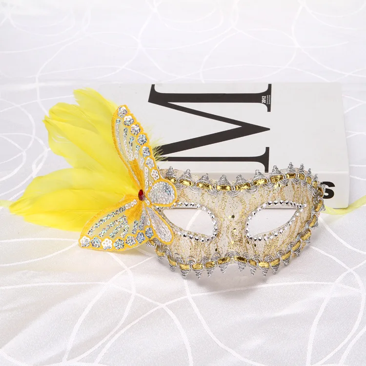 Sexy Diamond Venetian Mask Venice Feather Flower Wedding Carnival Party Performance Purple Costume Sex Lady Mask Masquerade