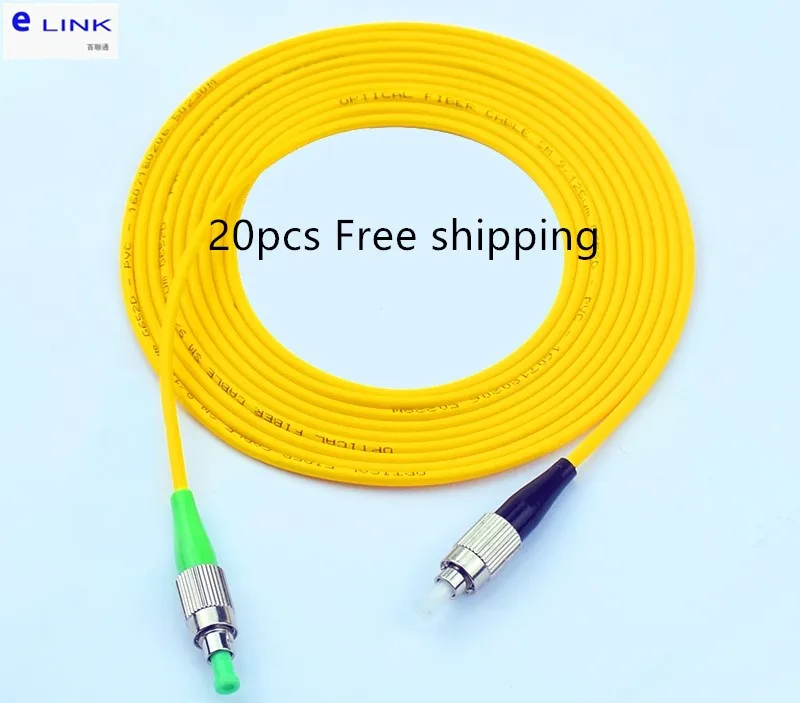 fiber patch cord FC/APC-FC/UPC singlemode 1m2m3m5m 7m 10 Mtr simplex 3.0mm optical fibre jumper G652D free shipping ELINK 20pcs