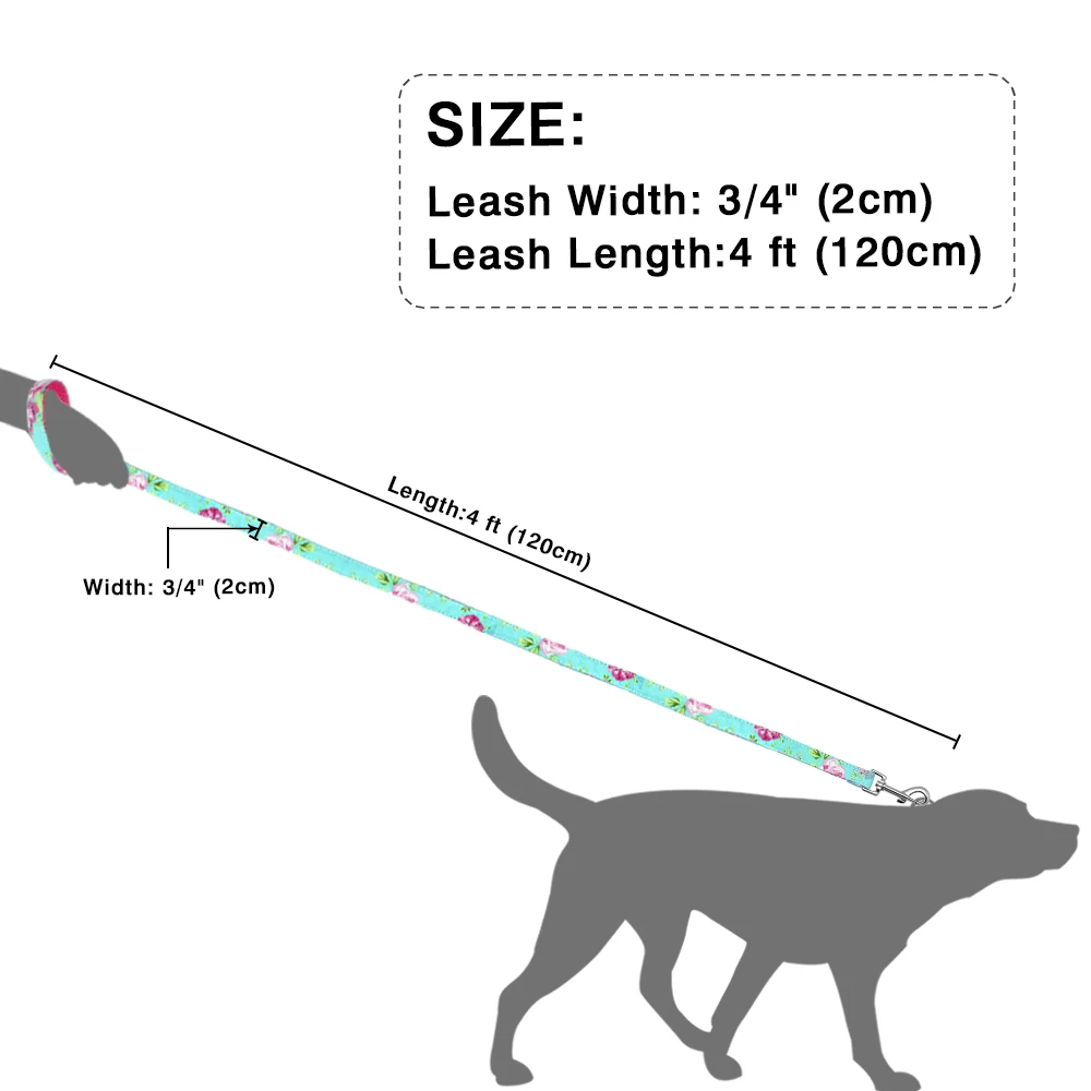 Pet Dog Leash Nylon Print Dog Leashes Rope Small Medium Lead for Dogs Cat Puppy 120cm Soft Breathable Chihuahua Walking Leads