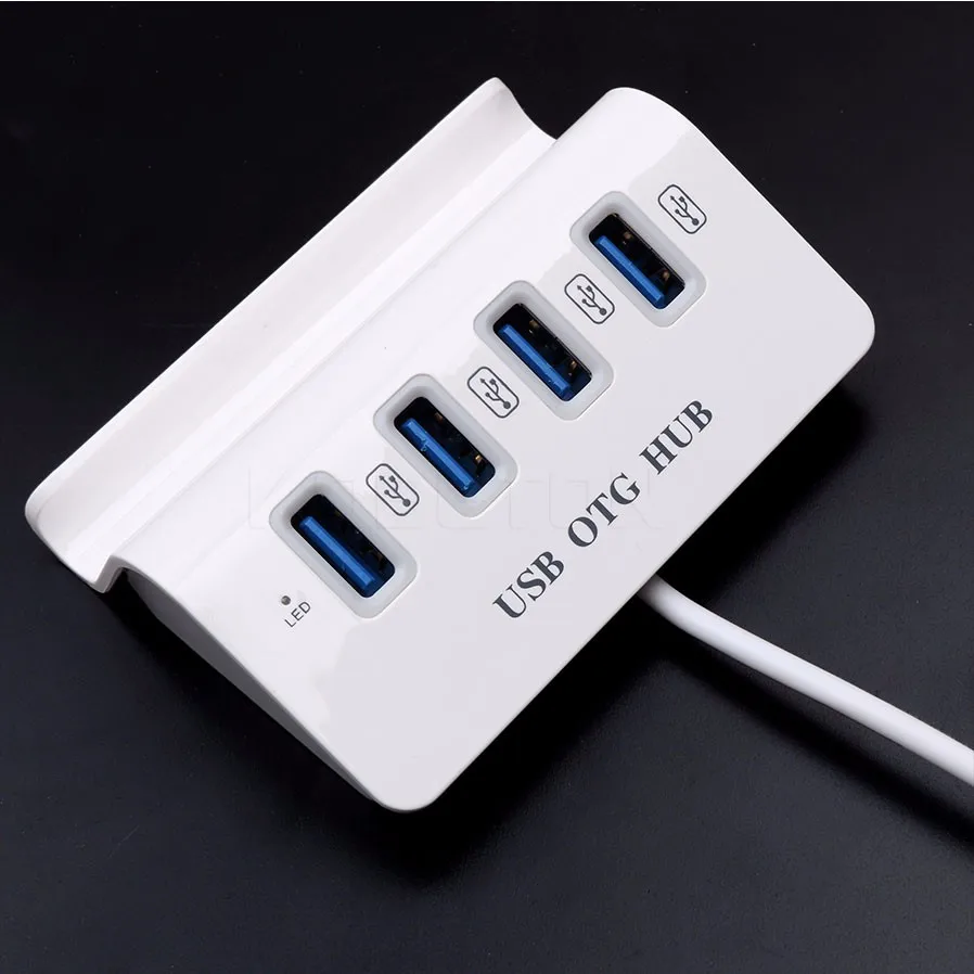 High Quality Micro USB 2.0 OTG HUB Splitter USB OTG HUB 4 Ports USB 2.0 Adapter for Tablet Dock Mobile Phone Hold Multi-function