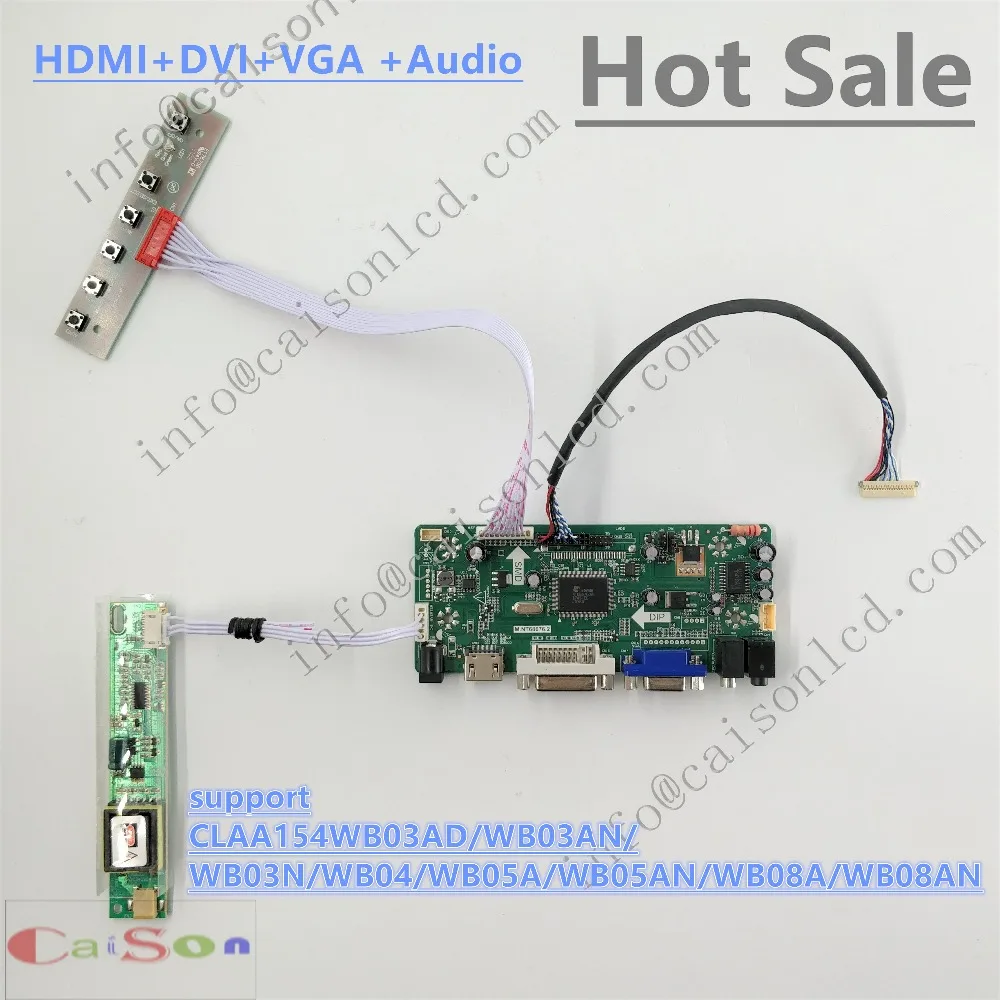 

DVI/VGA/AUDIO/ of LCD controller board compliant with CLAA154WB03AD/WB03AN/WB03N/WB04/WB05A/WB05AN/WB08A/WB08AN