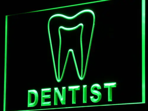 i825 Dentist Tooth Hospital LED Neon Light Light Signs On/Off Switch 20+ Colors 5 Sizes