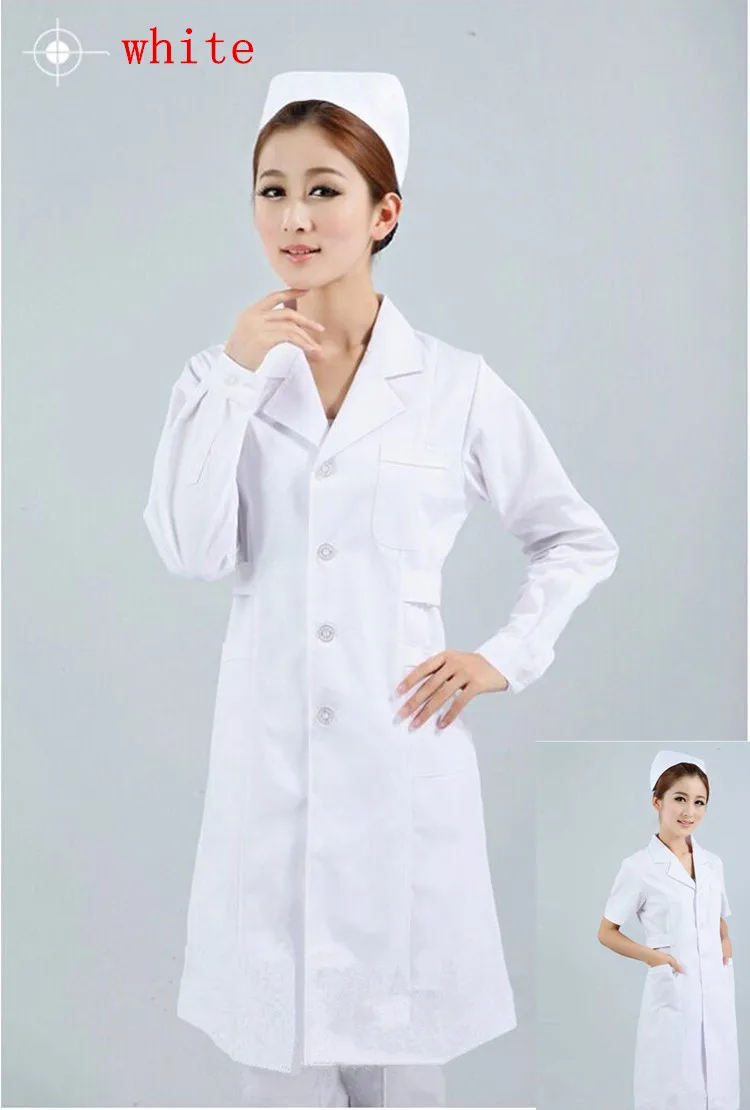 Abbigliamento medico per donna abbigliamento medico servizi uniforme abbigliamento per infermiere poliestere a maniche lunghe proteggi cappotti da laboratorio panno 3 colori