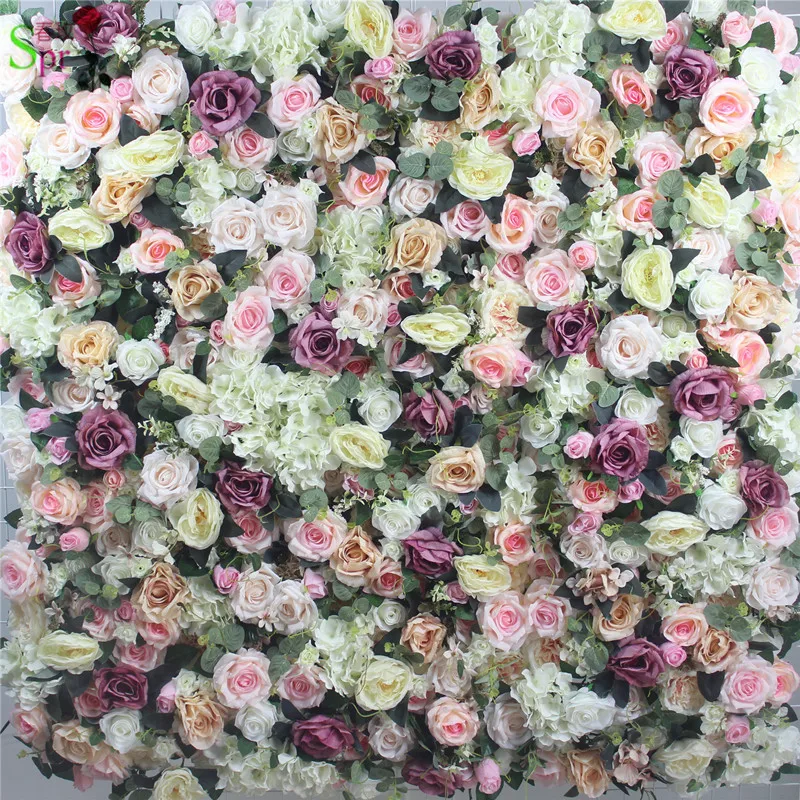 

SPRFree Shipping 24pcs/lot high quality 3D flower wall wedding backdrop artificial rose hydrangea flower arrangements