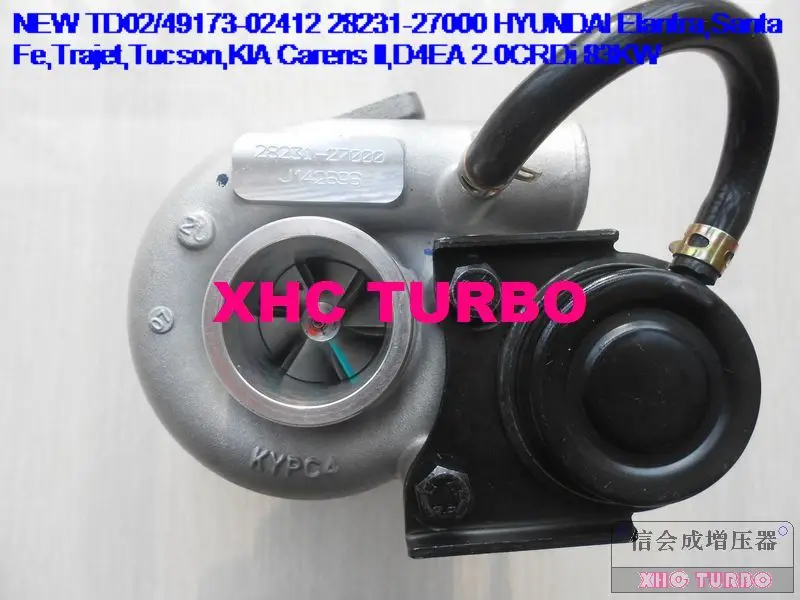 NEW TD02 49173-02412 28231-27000 Turbocharger for HYUNDAI Elantra,Santa Fe,Trajet,Tucson,KIA Carens II D4EA 2.0CRDi 83KW 00-