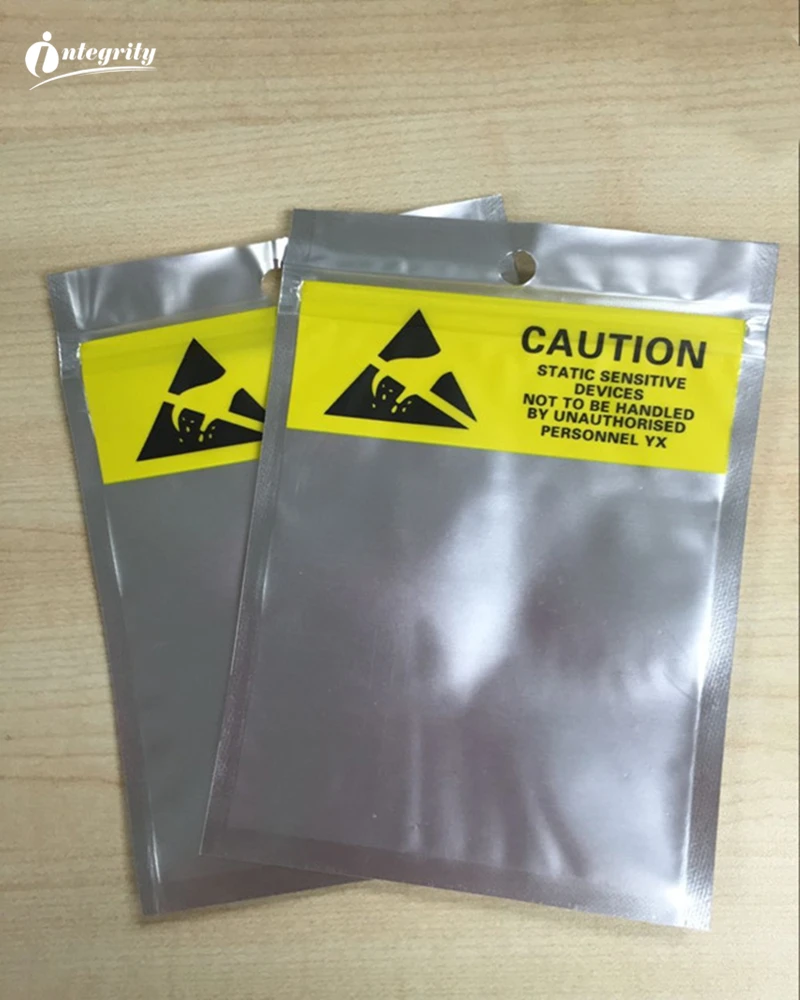 

INTEGRITY 1000pcs 10.5x15cm Waterproof Self Seal Anti static Shielding Storage Bag ESD zipper zip lock Anti-Static Packaging Bag