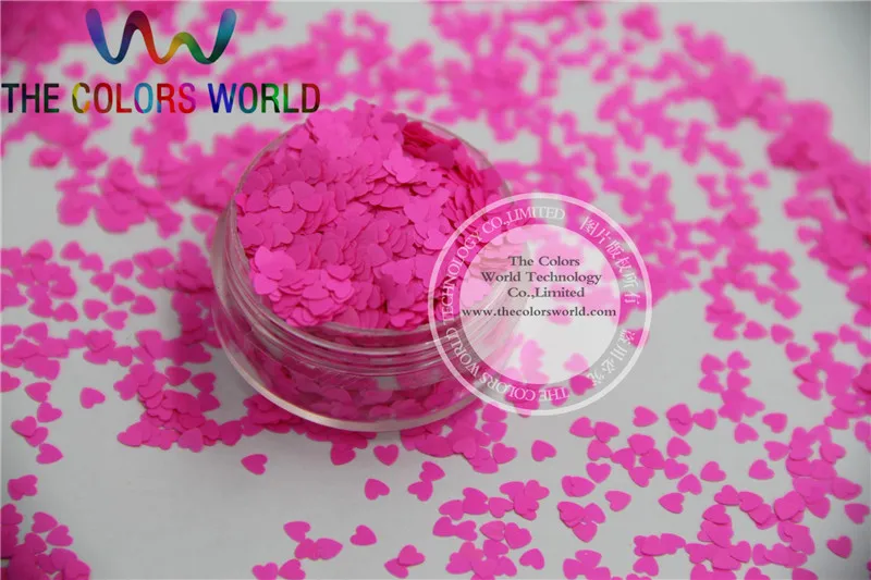 

Solvent resistant - Neon Rose Carmine Color heart-shaped Glitter Spangles for Nail Polish and Other DIY decoration 1Pack =50g