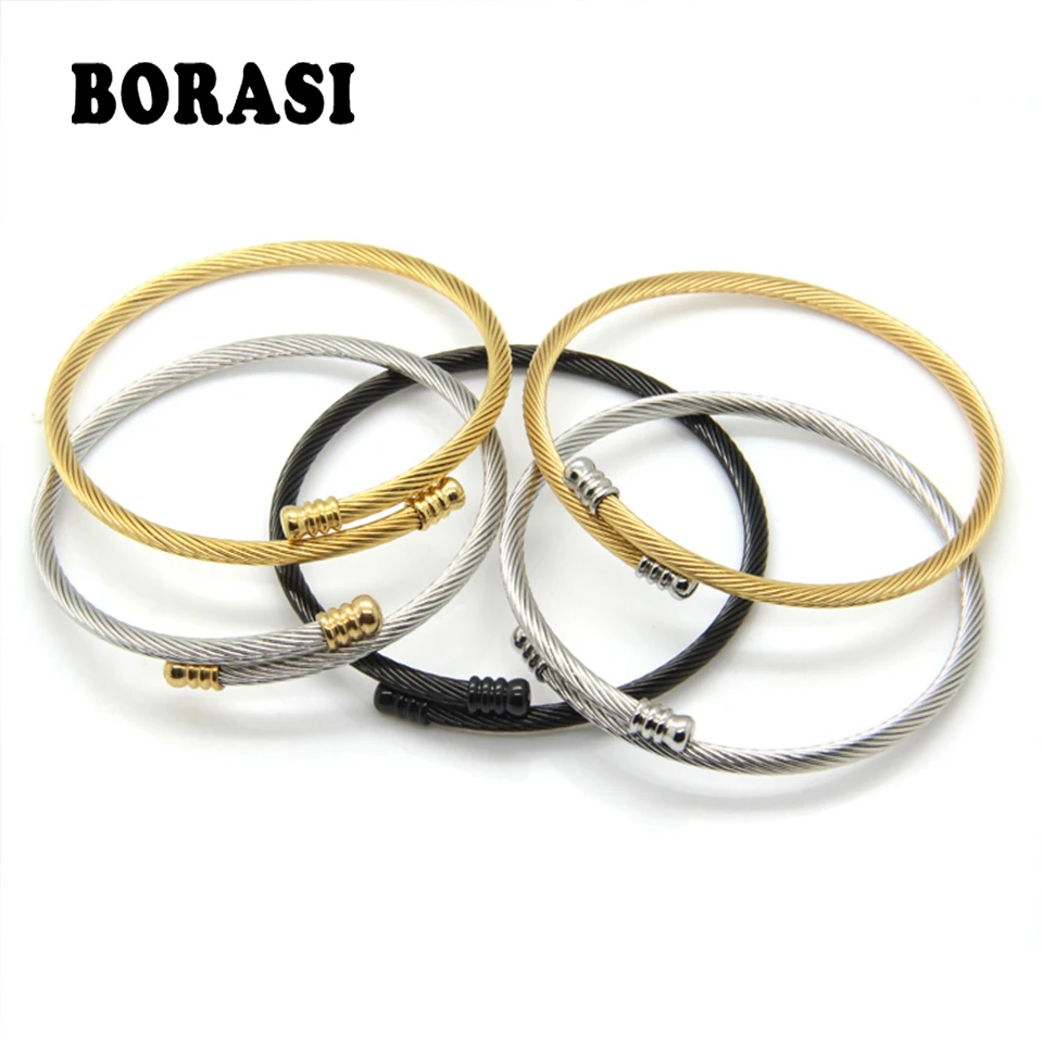 New Arrivals Simple Elegance Fashion Jewelry Bracelets & Bangles 5-color Stainless Steel Bracelets For Women